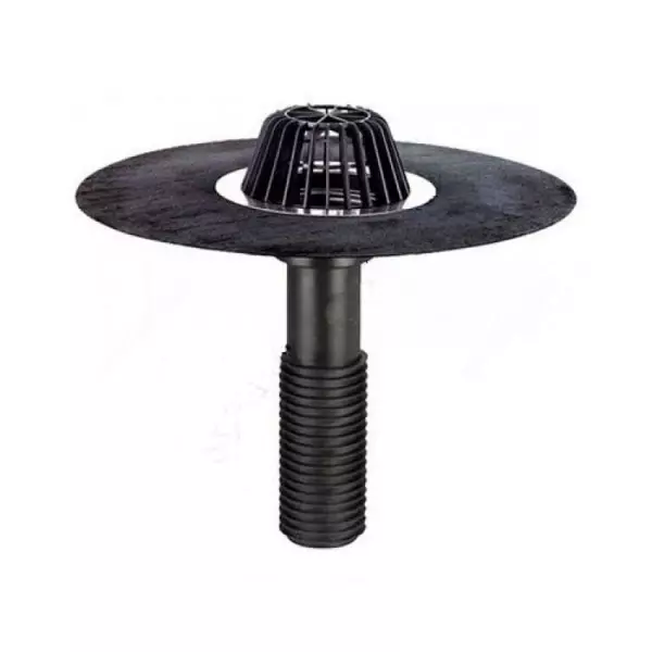 Воронка кровельная с верт. выпуском Дн 110 с листвоуловит.,гидроизоляц. полимербитумным полотном 500мм HL