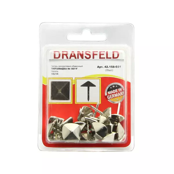 Гвозди&nbsp;декоративные&nbsp;ПИРАМИДКА&nbsp;14х14&nbsp;Никель&nbsp;(БЛИСТЕР-20 шт.)