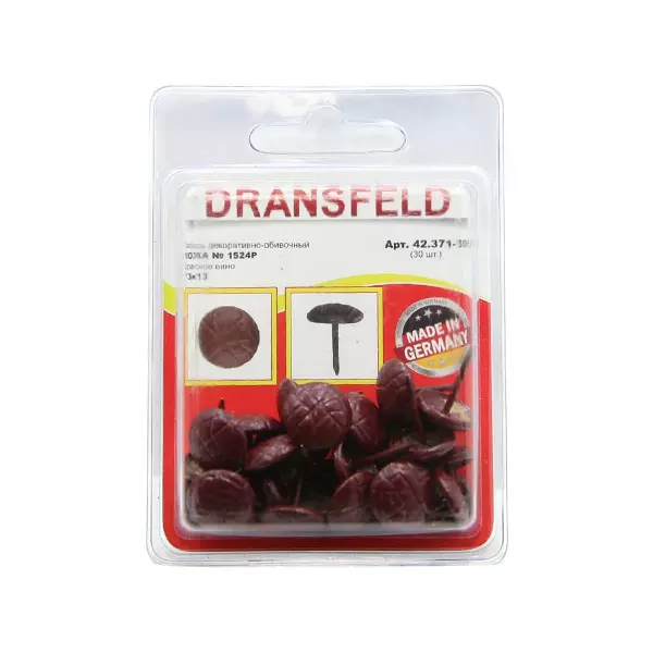 Гвозди декоративные КОЖА&nbsp;13х13&nbsp;Красное&nbsp;вино&nbsp;(БЛИСТЕР-30 шт.)