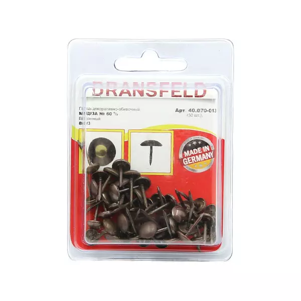 Гвозди декоративные МЕДУЗА&nbsp;&nbsp;8х13&nbsp;Вороненый&nbsp;(БЛИСТЕР-50 шт.)