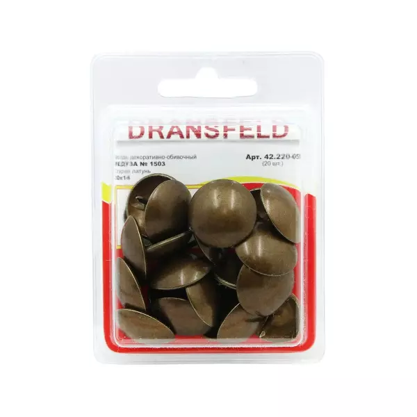 Гвозди декоративные МЕДУЗА&nbsp;20х14&nbsp;Старая&nbsp;латунь&nbsp;(БЛИСТЕР-20 шт.)