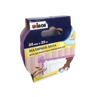 Профессиональная малярная лента для деликатных поверхностей UNIBOB фиолетовая 25мм х 25м