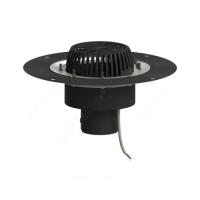 Воронка кровельная с верт. выпуском Дн 110 с листвоуловит. приж. фланцем из нерж. стали электрообогревом Татполимер ТП-01.У.100-Э