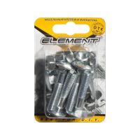 Болт мебельный DIN 603 8x 40 с гайкой белый цинк 6 шт (блистер)