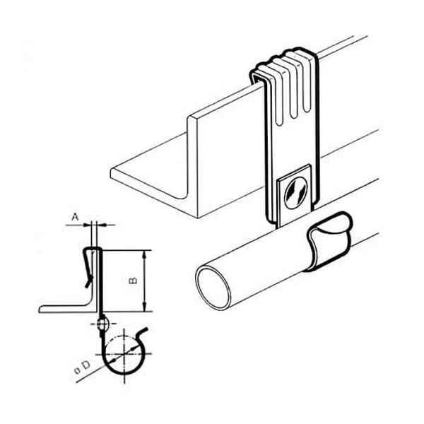 Клипса со скобой для трубы 4-10/60 d36-40 Sinard