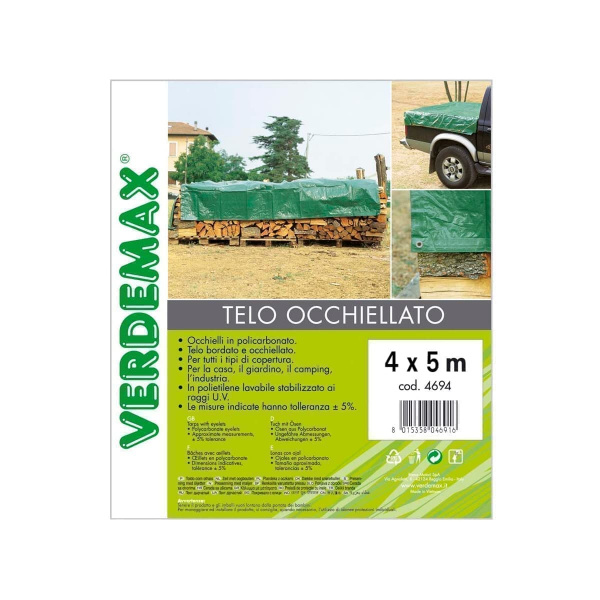 Брезент с отверстиями Verdemax 90 г 4x5 м