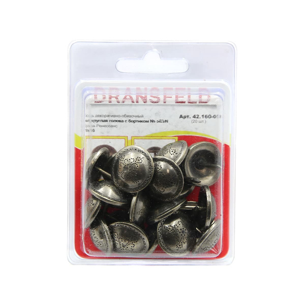 Гвозди&nbsp;декоративные&nbsp;полукруглая голова&nbsp;с&nbsp;бортиком&nbsp;19х16&nbsp;Бронза-Ренесанс&nbsp;(БЛИСТЕР-20 шт.)