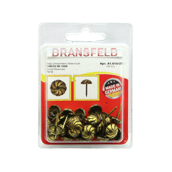 Гвозди&nbsp;декоративные&nbsp;ТАЙФУН&nbsp;11х13&nbsp;Бронза-Ренесанс&nbsp;(БЛИСТЕР-30 шт.)