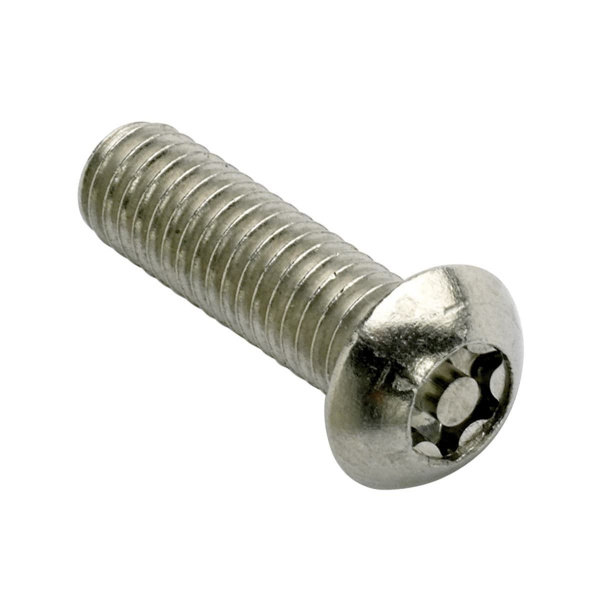 Винт антивандальный TORX полусфера M8 x 25 с внутренней направляющей (Т40) (БЛИСТЕР - 8шт)