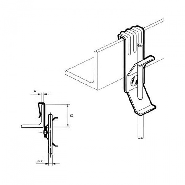 Зажим балочный вертикальный с креплением под кабель 4-10/60 d6 Sinard