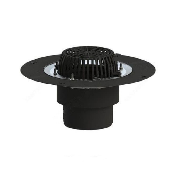 Воронка кровельная с верт. выпуском Дн 160 с листвоуловит. приж. фланцем из нерж. стали Татполимер