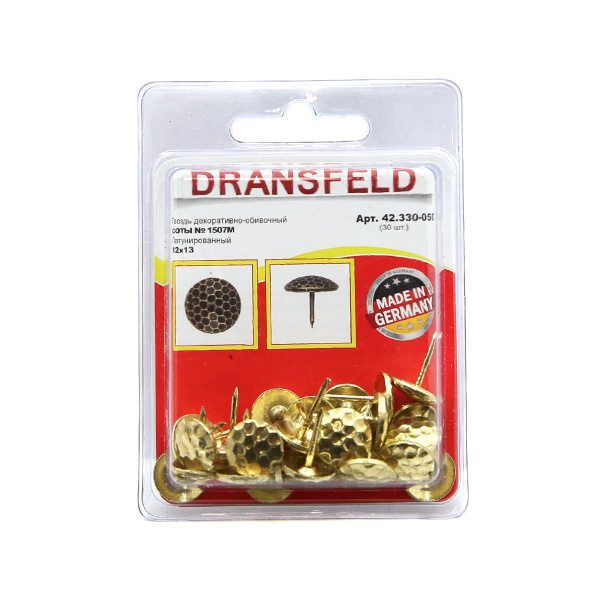 Гвозди&nbsp;декоративные&nbsp;СОТЫ&nbsp;12х13&nbsp;Латунь&nbsp;(БЛИСТЕР-30 шт.)