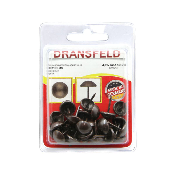 Гвозди декоративные ЗОНТ&nbsp;12х14&nbsp;Вороненый&nbsp;(БЛИСТЕР-30 шт.)