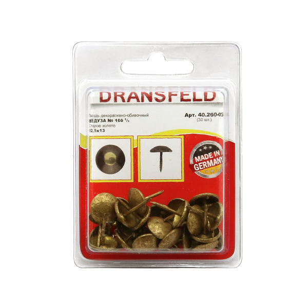 Гвозди&nbsp;декоративные&nbsp;МЕДУЗА&nbsp;12,5х13&nbsp;Старое&nbsp;золото&nbsp;(БЛИСТЕР-30 шт.)