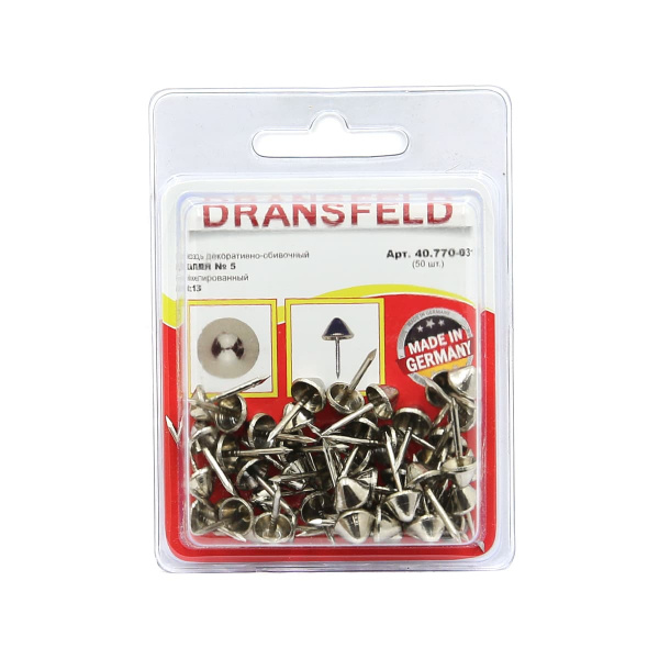 Гвозди декоративные КАПЛЯ&nbsp;&nbsp;8х13&nbsp;Никель&nbsp;(БЛИСТЕР-50 шт.)
