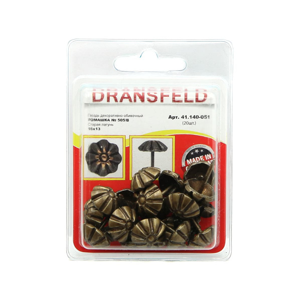 Гвозди&nbsp;декоративные&nbsp;РОМАШКА&nbsp;16х13&nbsp;Старая&nbsp;латунь&nbsp;(БЛИСТЕР-20 шт.)