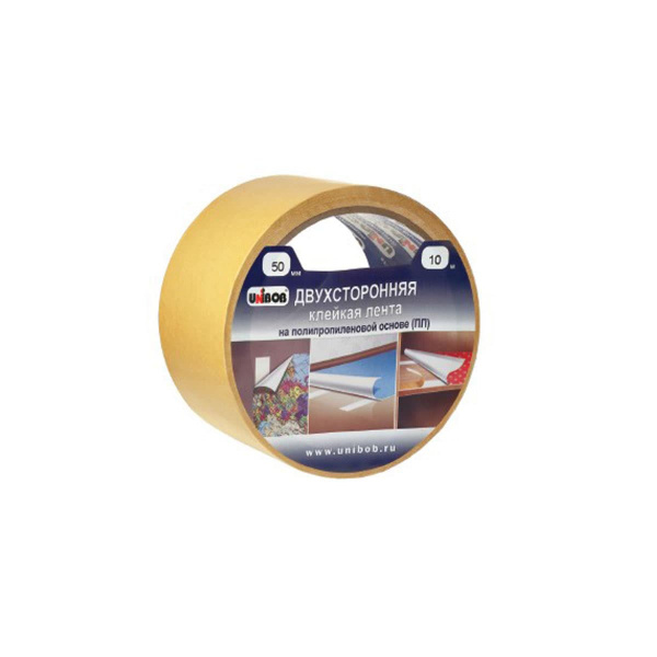 Двусторонняя клейкая лента UNIBOB полипропилен 25мм х 10м