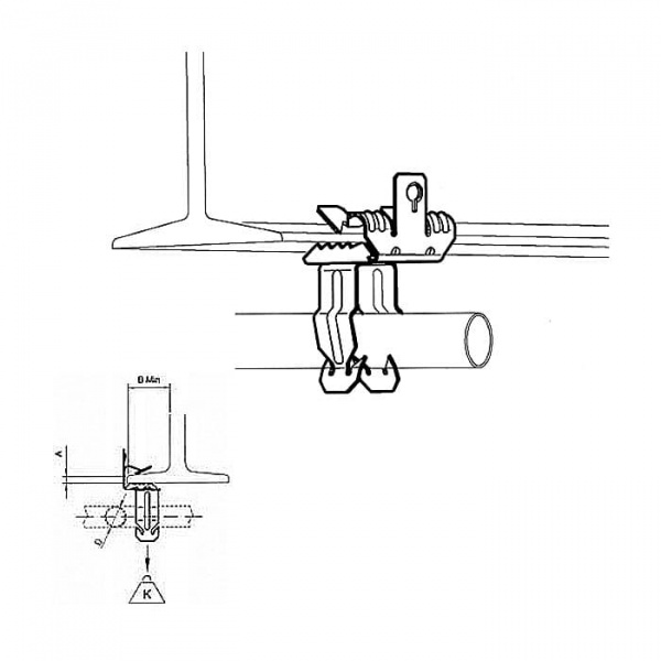 Зажим балочный под трубу 7-13/35 d22-30 Sinard