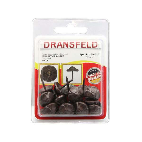 Гвозди декоративные КЛИНЧАТЫЙ&nbsp;14х13&nbsp;Вороненый&nbsp;(БЛИСТЕР-20 шт.)