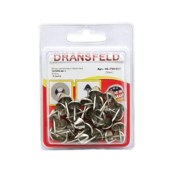 Гвозди декоративные КАПЛЯ&nbsp;10,5х13&nbsp;Никель&nbsp;(БЛИСТЕР-30 шт.)
