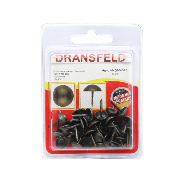 Гвозди декоративные ЗОНТ&nbsp;10х13&nbsp;Старая&nbsp;медь&nbsp;(БЛИСТЕР-30 шт.)