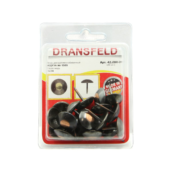 Гвозди декоративные МЕДУЗА&nbsp;16х14&nbsp;Старая&nbsp;медь&nbsp;(БЛИСТЕР-20 шт.)