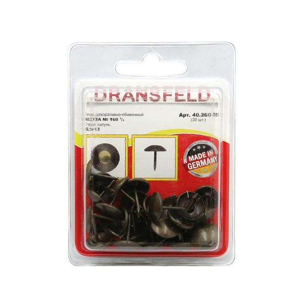 Гвозди декоративные МЕДУЗА&nbsp;12,5х13&nbsp;Старая&nbsp;латунь&nbsp;(БЛИСТЕР-30 шт.)