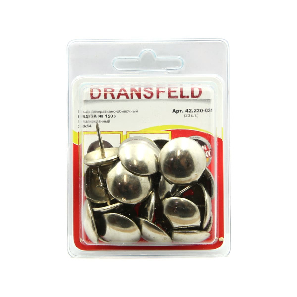 Гвозди декоративные МЕДУЗА&nbsp;20х14&nbsp;Никель&nbsp;(БЛИСТЕР-20 шт.)