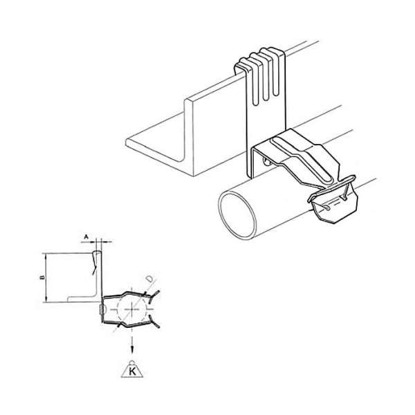 Зажим балочный вертикальный под трубу 5-7/30 d22-30