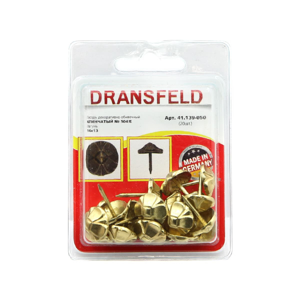Гвозди декоративные КЛИНЧАТЫЙ&nbsp;14х13&nbsp;Латунь&nbsp;(БЛИСТЕР-20 шт.)