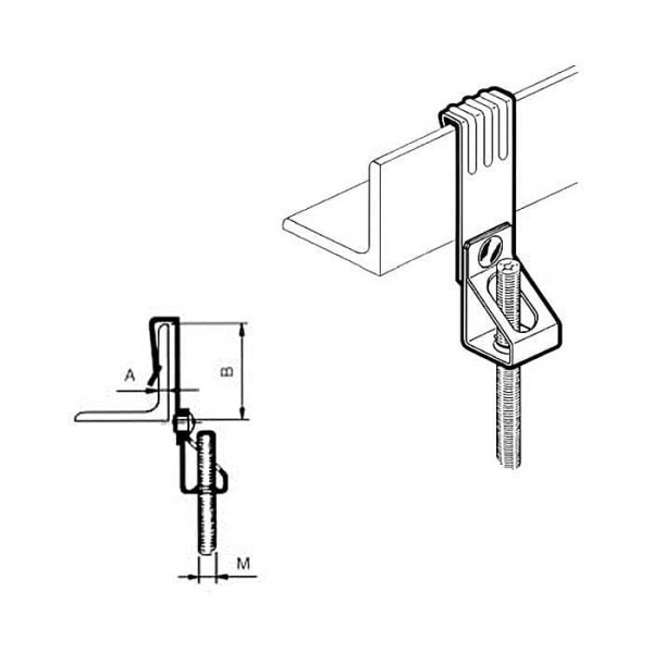 Зажим балочный вертикальный под шпильку 1,5-5/30 М 8