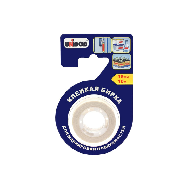 Клейкая бирка UNIBOB 19 мм х 10 м