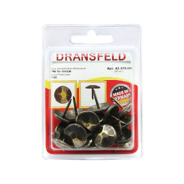 Гвозди декоративные ЗОНТ&nbsp;12х14&nbsp;Старая&nbsp;медь&nbsp;(БЛИСТЕР-30 шт.)