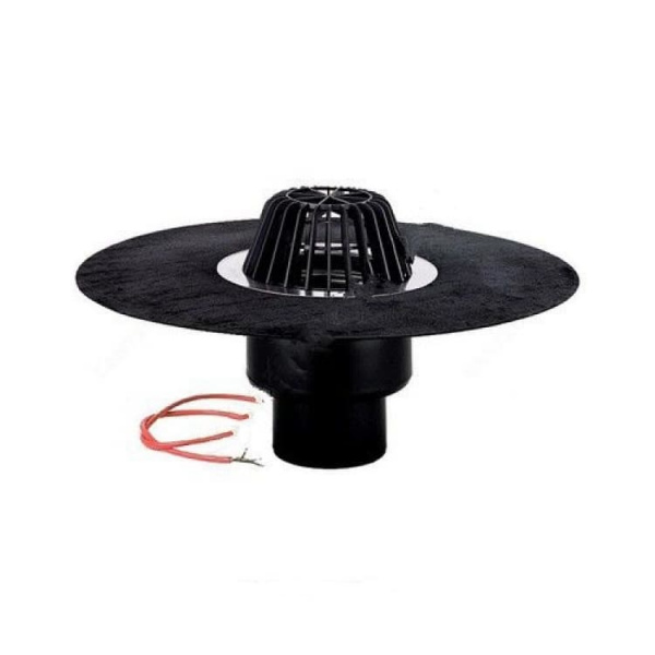 Воронка кровельная с верт. выпуском Дн 160 с листвоуловит. электрообогревом теплоизоляцией гидроизоляц. полимербитумным полотном 500мм HL