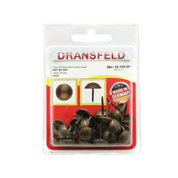 Гвозди декоративные ЗОНТ&nbsp;12х14&nbsp;Старая&nbsp;латунь&nbsp;(БЛИСТЕР-30 шт.)