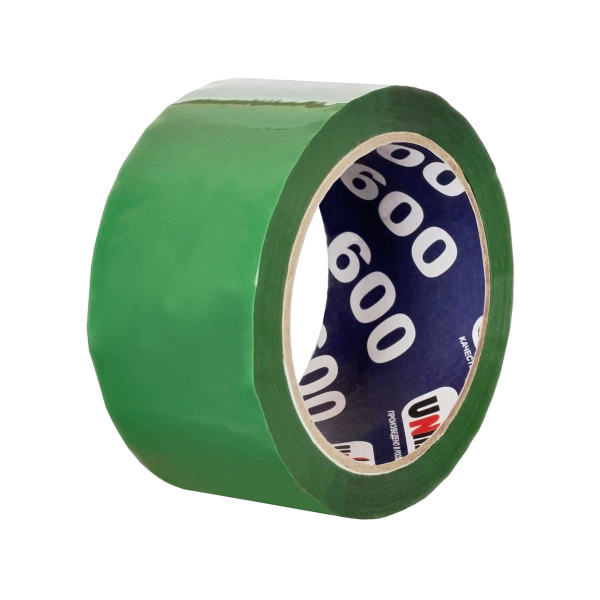 Клейкая лента упаковочная UNIBOB зеленая 48 мм х 24 м, 45 мкм