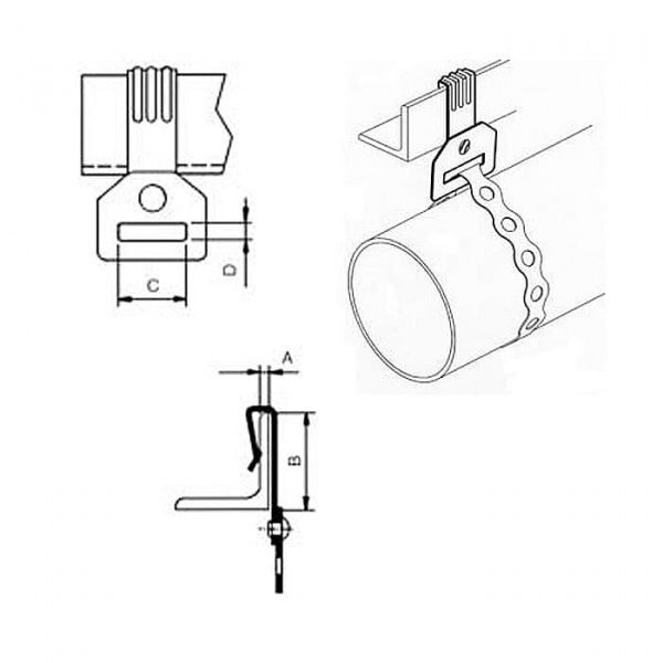 Зажим балочный вертикальный под монтажную ленту 1,5-5/30
