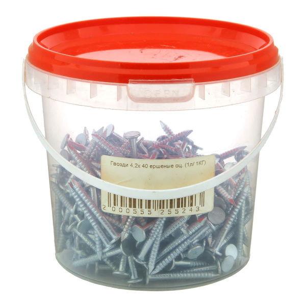 Гвозди ершеные 4,2х40мм оцинкованные (1л/ 1КГ)