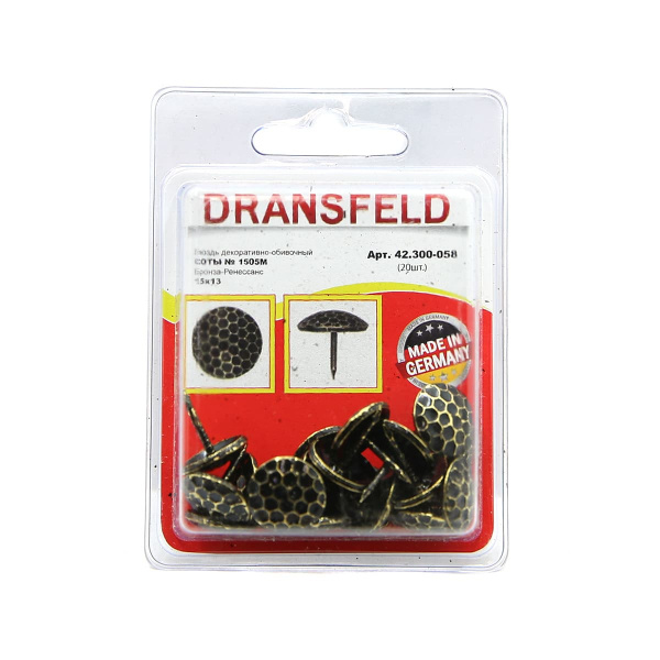 Гвозди&nbsp;декоративные&nbsp;СОТЫ&nbsp;15х13&nbsp;Бронза-Ренесанс&nbsp;(БЛИСТЕР-20 шт.)