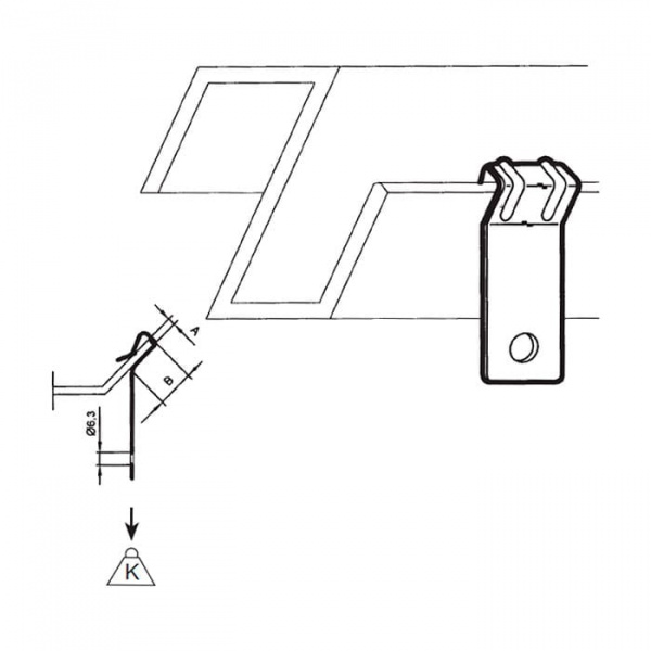 Зажим балочный угол 45° с отверстием 1,5-5/20
