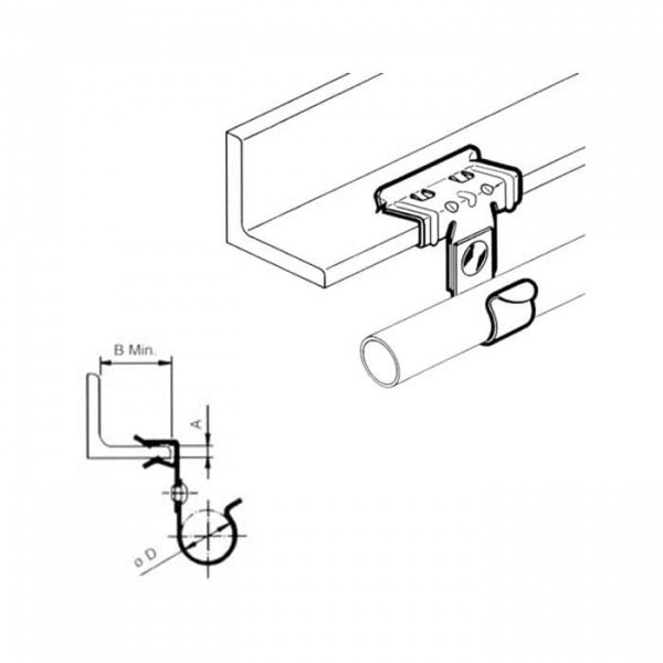 Зажим балочный с клипсой под трубу 1,5-4/18 d36-40