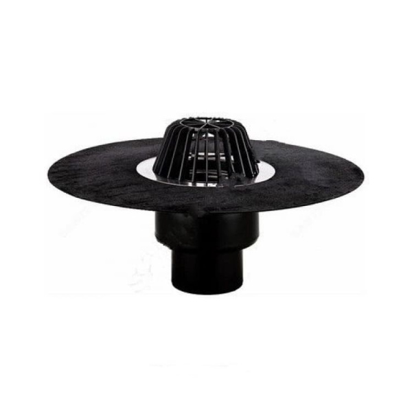 Воронка кровельная с верт. выпуском Дн 160 с листвоуловит. теплоизоляцией гидроизоляц. полимербитумным полотном 500мм HL