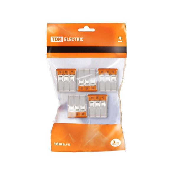 Строительно-монтажная клемма TDM КБМ-2273-233 (2,5мм2) с пастой (5 шт/упак)