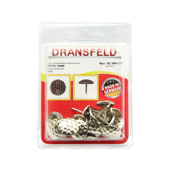 Гвозди&nbsp;декоративные&nbsp;СОТЫ&nbsp;15х13&nbsp;Никель&nbsp;(БЛИСТЕР-20 шт.)