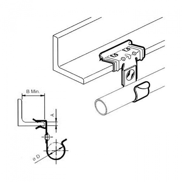 Зажим балочный с клипсой под трубу 15-20/25 d12-14
