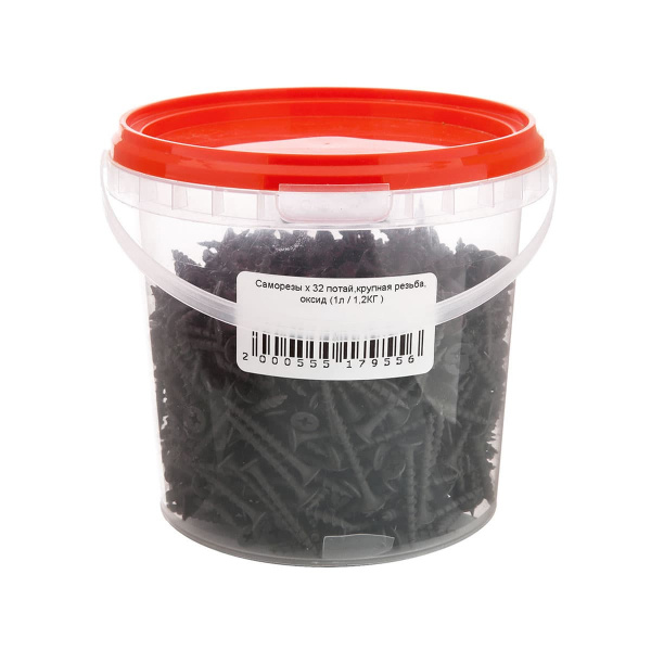 Саморезы черные 3,5х32 крупная резьба, потай (1л/1,2кг)