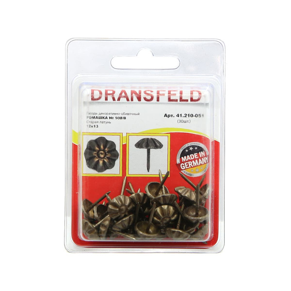 Гвозди&nbsp;декоративные&nbsp;РОМАШКА&nbsp;12х13&nbsp;Старая&nbsp;латунь&nbsp;(БЛИСТЕР-30 шт.)