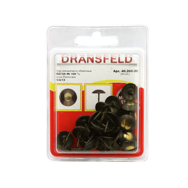 Гвозди декоративные МЕДУЗА&nbsp;12,5х13&nbsp;Бронза-Ренесанс&nbsp;(БЛИСТЕР-30 шт.)