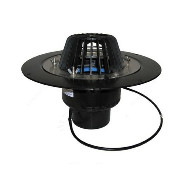 Воронка кровельная с верт. выпуском Дн 110 с листвоуловит. электрообогревом теплоизоляцией обж. фланцем HL