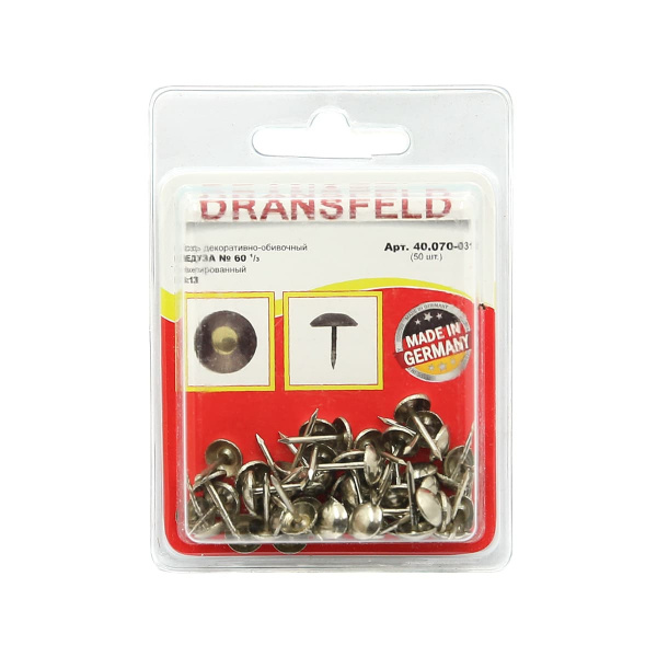 Гвозди декоративные МЕДУЗА&nbsp;&nbsp;8х13&nbsp;Никель&nbsp;(БЛИСТЕР-50 шт.)